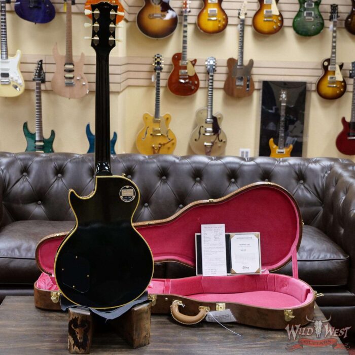 Gibson Customn Shop Murphy Lab 1957 Les Paul Custom 2-Pickup Ebony Fingerboard Ultra Light Aged Ebony(Black) - Image 11