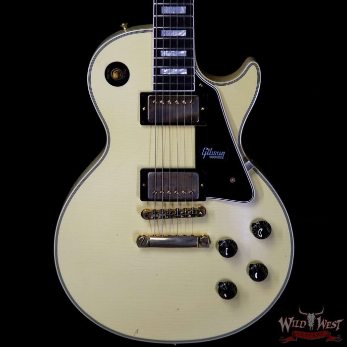Gibson Custom Shop M2M 1957 Les Paul Custom Reissue Aged Ebony Fingerboard Classic White - Image 3