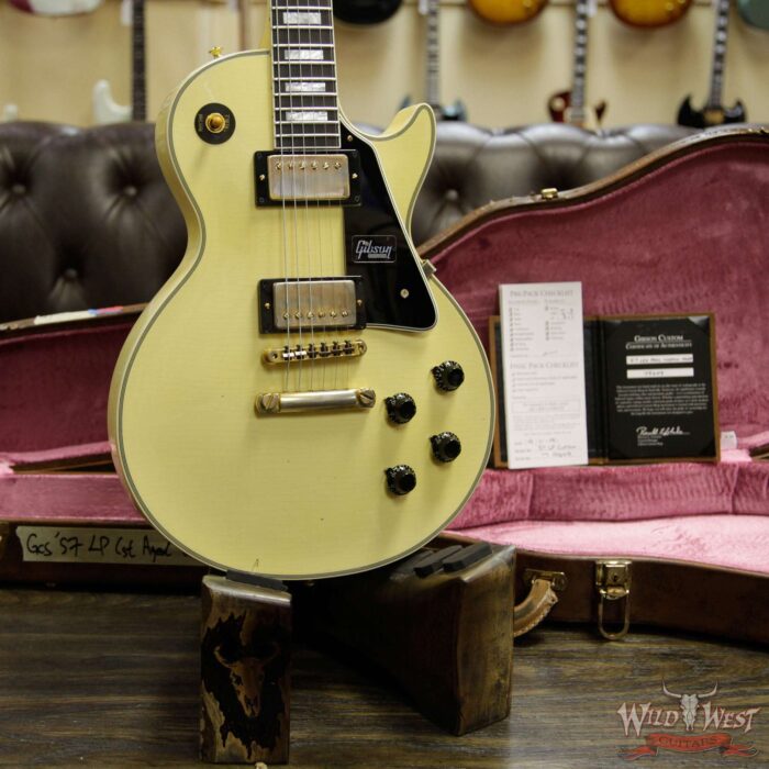 Gibson Custom Shop M2M 1957 Les Paul Custom Reissue Aged Ebony Fingerboard Classic White - Image 12