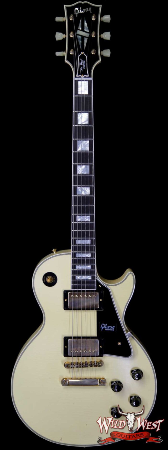 Gibson Custom Shop M2M 1957 Les Paul Custom Reissue Aged Ebony Fingerboard Classic White - Image 1