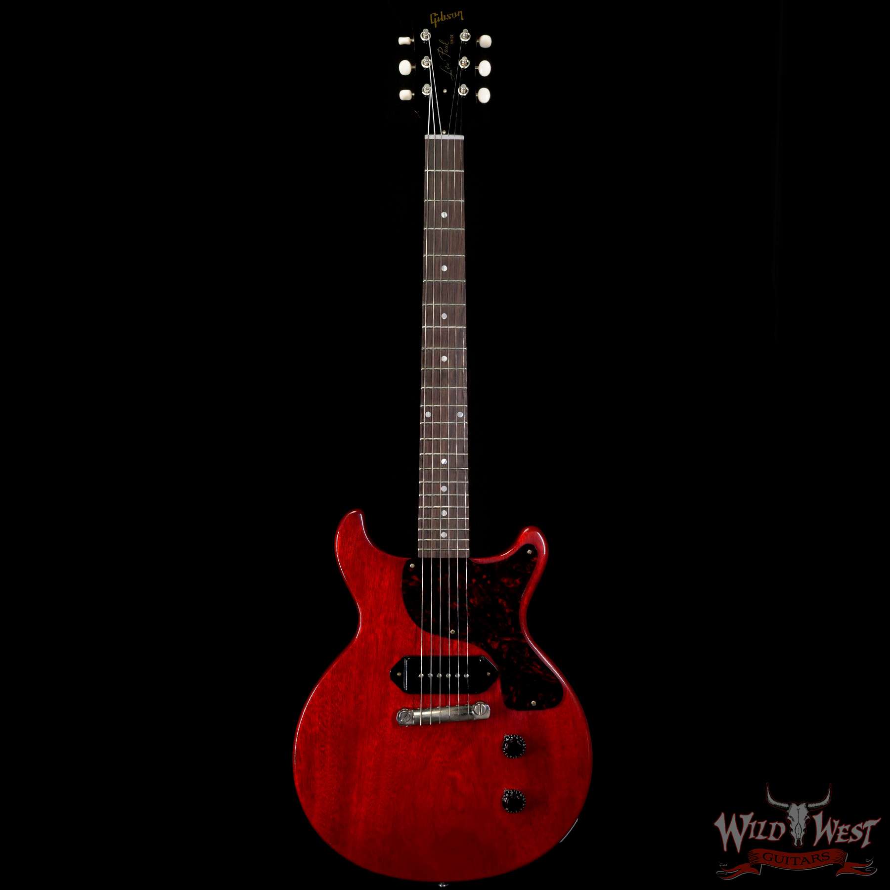 gibsoncs-1958lpj-80608-f__wwg.jpg Gibson Custom Shop 1958 Les Paul Junior Double Cut Reissue VOS Cherry Red - Image 3