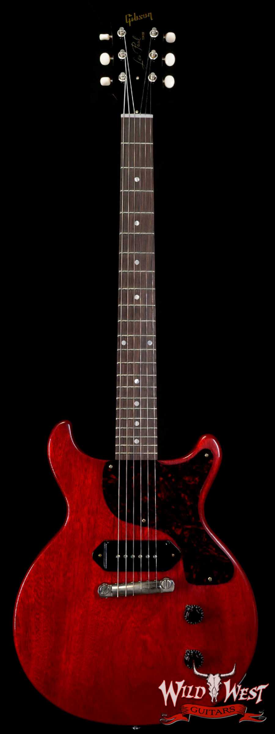 gibsoncs-1958lpj-80608-main__wwg_large.jpg Gibson Custom Shop 1958 Les Paul Junior Double Cut Reissue VOS Cherry Red - Image 1