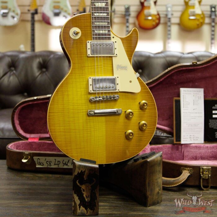 Gibson Custom Shop M2M 1958 Les Paul Standard Reissue Aged Lemon Burst 8.35 lbs - Image 8
