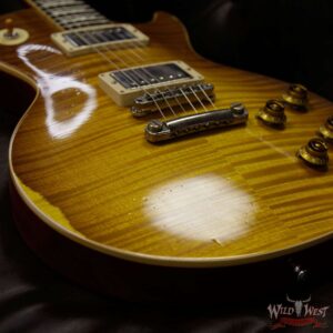 Gibson Custom Shop 1959 Les Paul Aged R9 Hand Selected Killer Top Brazilian Rosewood Board Honey Lemon Fade 8.10 Lbs - Image 12