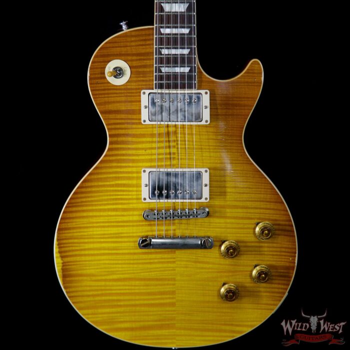 Gibson Custom Shop Historic 1959 Les Paul Aged Hand Selected Killer Top Brazilian Rosewood Board Honey Lemon Fade 8.40 LBS - Image 3
