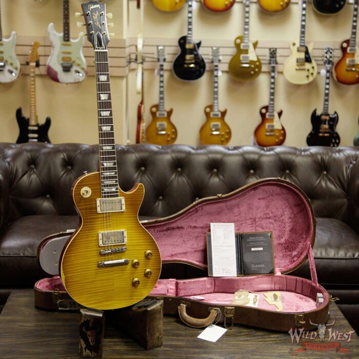 Gibson Custom Shop Historic 1959 Les Paul Aged Hand Selected Killer Top Brazilian Rosewood Board Honey Lemon Fade 8.40 LBS - Image 11