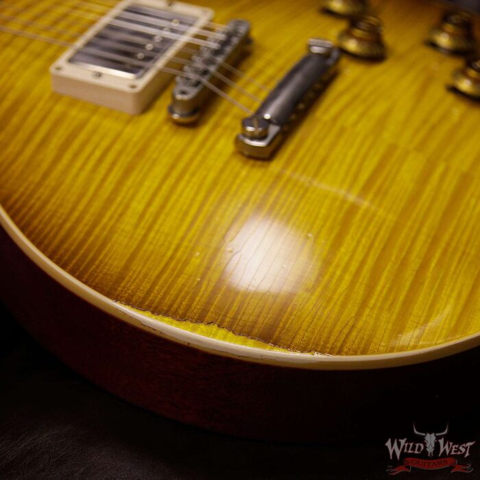 Gibson Custom Shop Historic 1959 Les Paul Aged Hand Selected Killer Top Brazilian Rosewood Board Honey Lemon Fade 8.40 LBS - Image 13