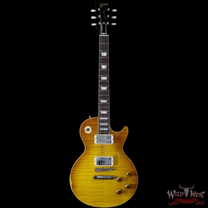 Gibson Custom Shop Historic 1959 Les Paul Aged Hand Selected Killer Top Brazilian Rosewood Board Honey Lemon Fade 8.40 LBS - Image 4