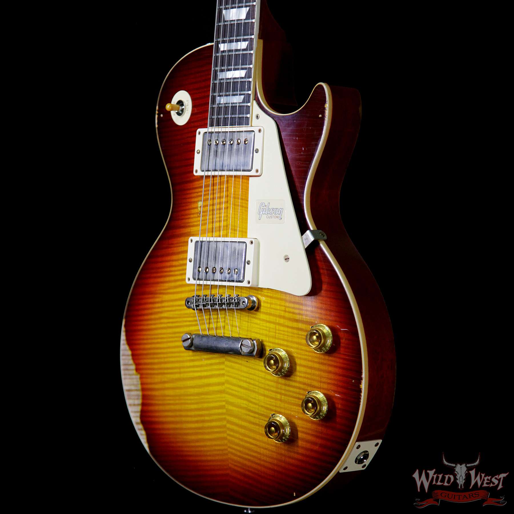 gibsoncs-1959lp-ha-vc-98377-be__wwg.jpg Gibson Custom Shop Historic 1959 Les Paul Heavy Aged Hand Selected Killer Top Brazilian Rosewood Board Vintage Cherry 7.95 LBS - Image 2