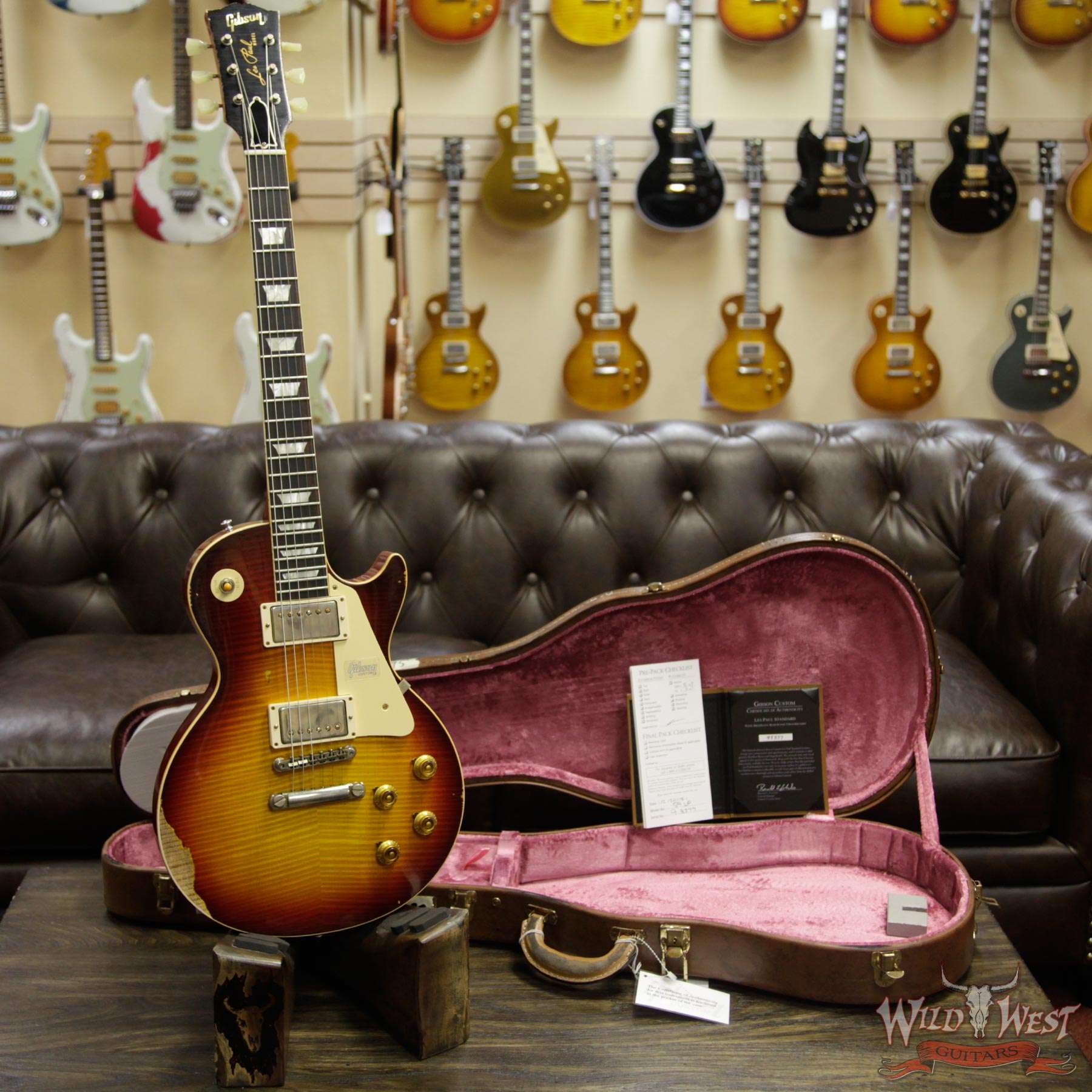 gibsoncs-1959lp-ha-vc-98377-d1__wwg.jpg Gibson Custom Shop Historic 1959 Les Paul Heavy Aged Hand Selected Killer Top Brazilian Rosewood Board Vintage Cherry 7.95 LBS - Image 10