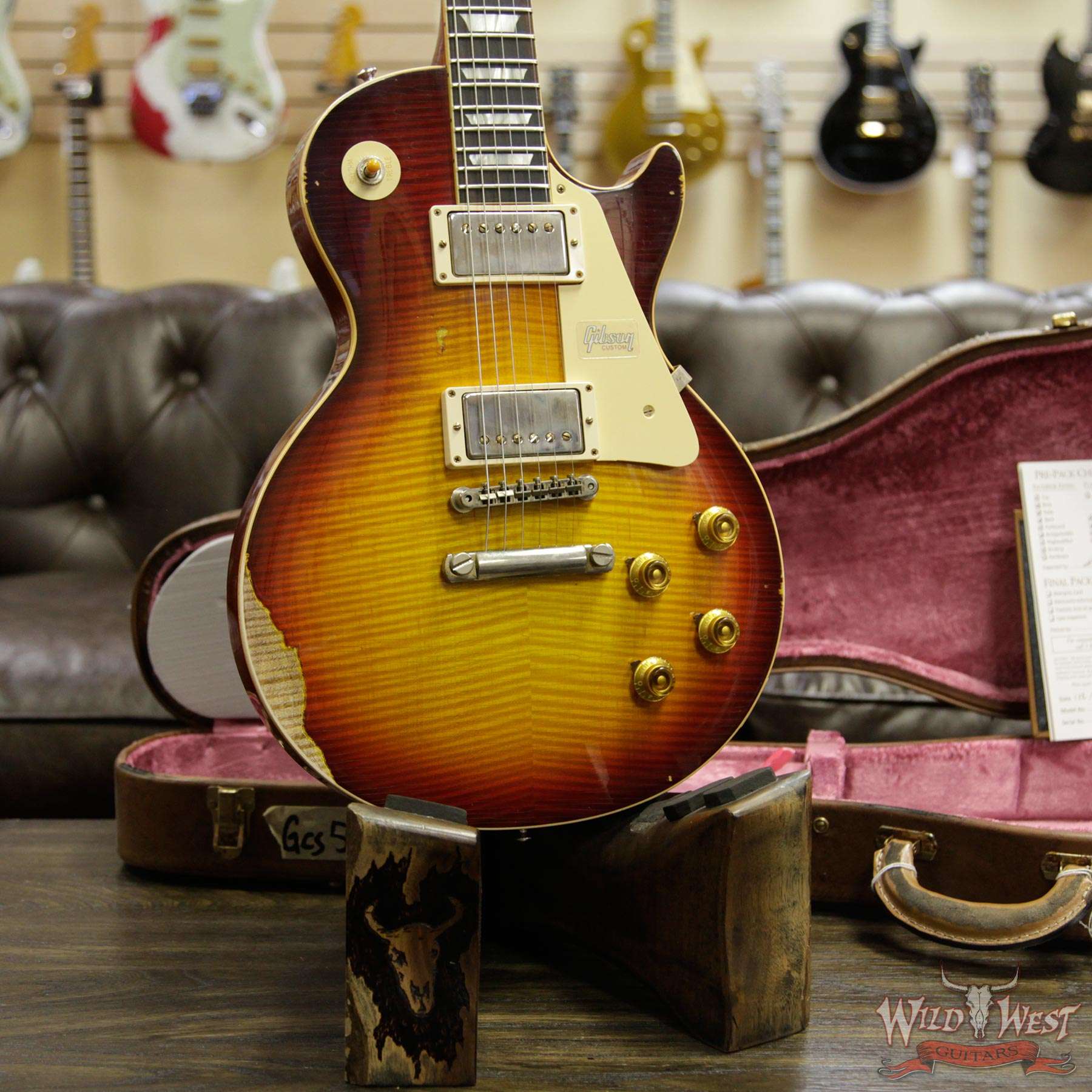 gibsoncs-1959lp-ha-vc-98377-d2__wwg.jpg Gibson Custom Shop Historic 1959 Les Paul Heavy Aged Hand Selected Killer Top Brazilian Rosewood Board Vintage Cherry 7.95 LBS - Image 11