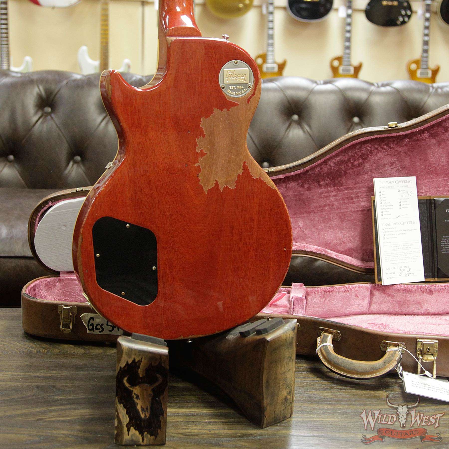 gibsoncs-1959lp-ha-vc-98377-d4__wwg.jpg Gibson Custom Shop Historic 1959 Les Paul Heavy Aged Hand Selected Killer Top Brazilian Rosewood Board Vintage Cherry 7.95 LBS - Image 14