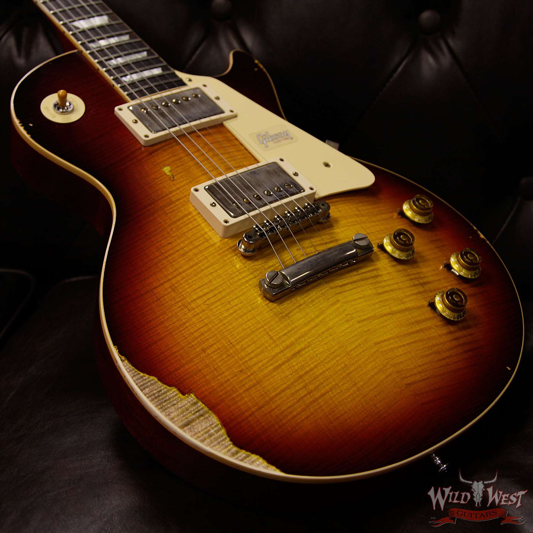 gibsoncs-1959lp-ha-vc-98377-d7__wwg.jpg Gibson Custom Shop Historic 1959 Les Paul Heavy Aged Hand Selected Killer Top Brazilian Rosewood Board Vintage Cherry 7.95 LBS - Image 12