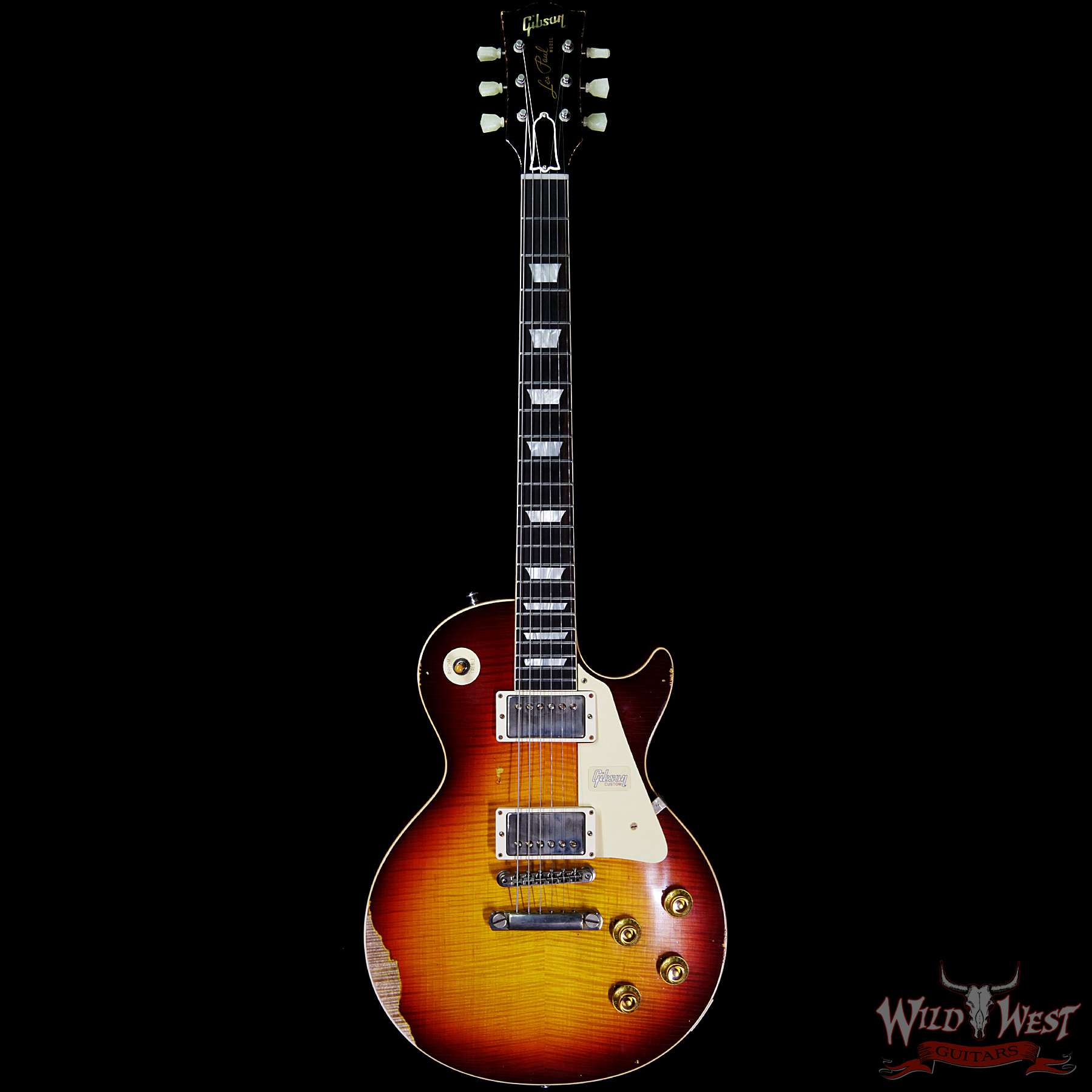gibsoncs-1959lp-ha-vc-98377-f__wwg.jpg Gibson Custom Shop Historic 1959 Les Paul Heavy Aged Hand Selected Killer Top Brazilian Rosewood Board Vintage Cherry 7.95 LBS - Image 3