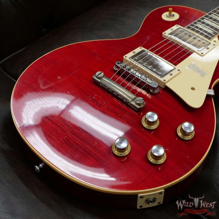 Gibson Custom Shop 1960 Les Paul Standard ‘60 Reissue R0 Figured Top Aged Cherry Red BOTB Page 158 8.45 LBS - Image 9