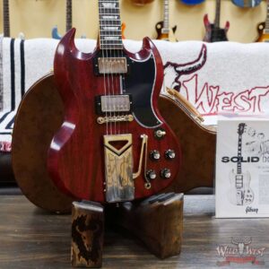 Gibson Custom Shop 60th Anniversary 1961 Les Paul SG Standard With Sideways Vibrola Cherry Red 7.95 LBS - Image 8