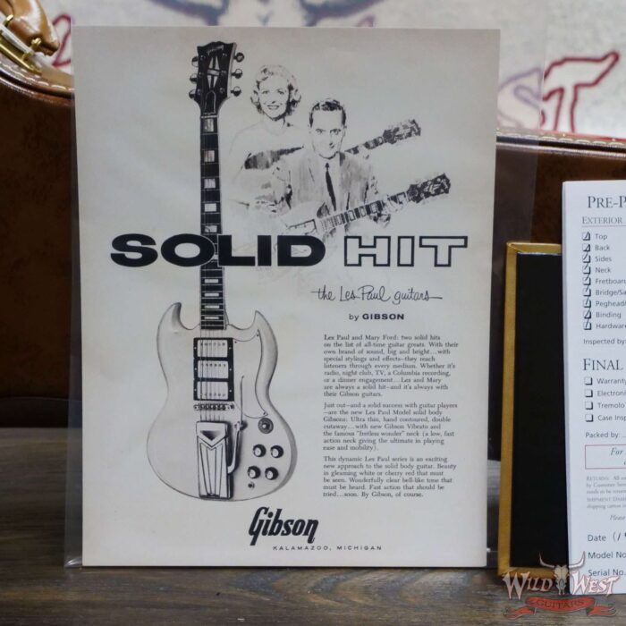 Gibson Custom Shop 60th Anniversary 1961 Les Paul SG Standard With Sideways Vibrola Cherry Red 7.95 LBS - Image 12