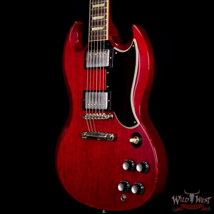 Gibson Custom Shop M2M 1961 Les Paul SG Standard Reissue Stop Bar Light Aged Faded Cherry - Image 2