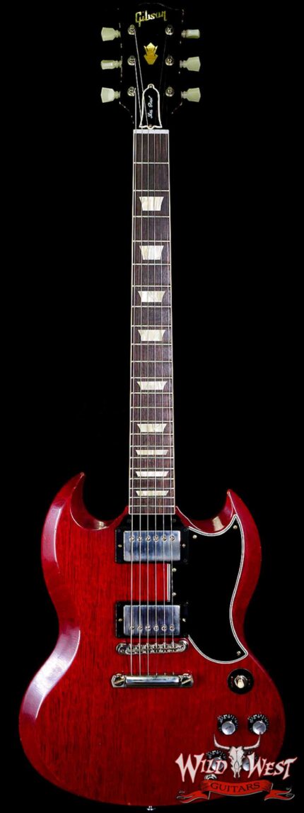 Gibson Custom Shop M2M 1961 Les Paul SG Standard Reissue Stop Bar Light Aged Faded Cherry