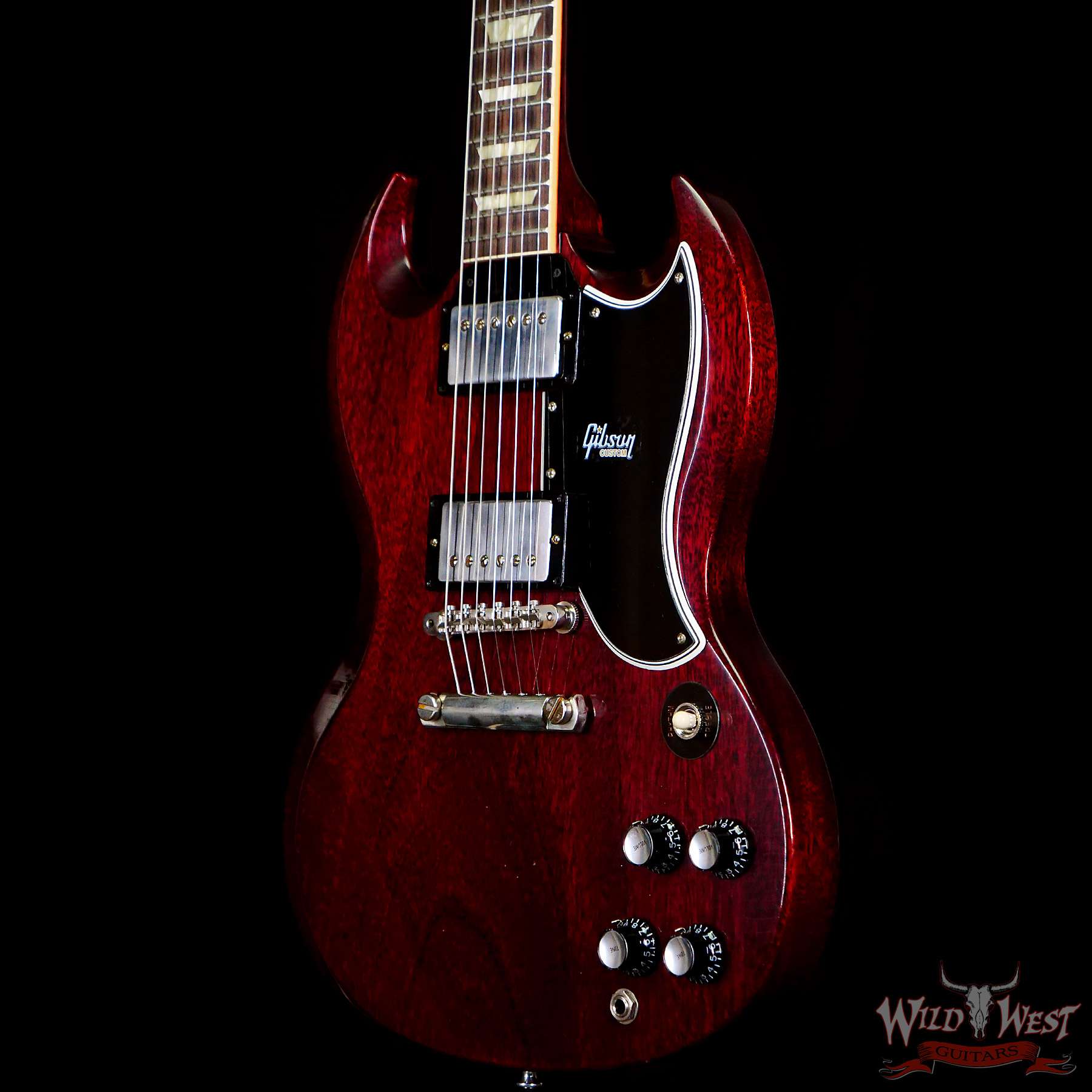 gibsoncs-1961sg-lightaged-96292-br__wwg.jpg Gibson Custom Shop M2M 1961 Les Paul SG Standard Reissue Stop Bar Light Aged Faded Cherry - Image 2