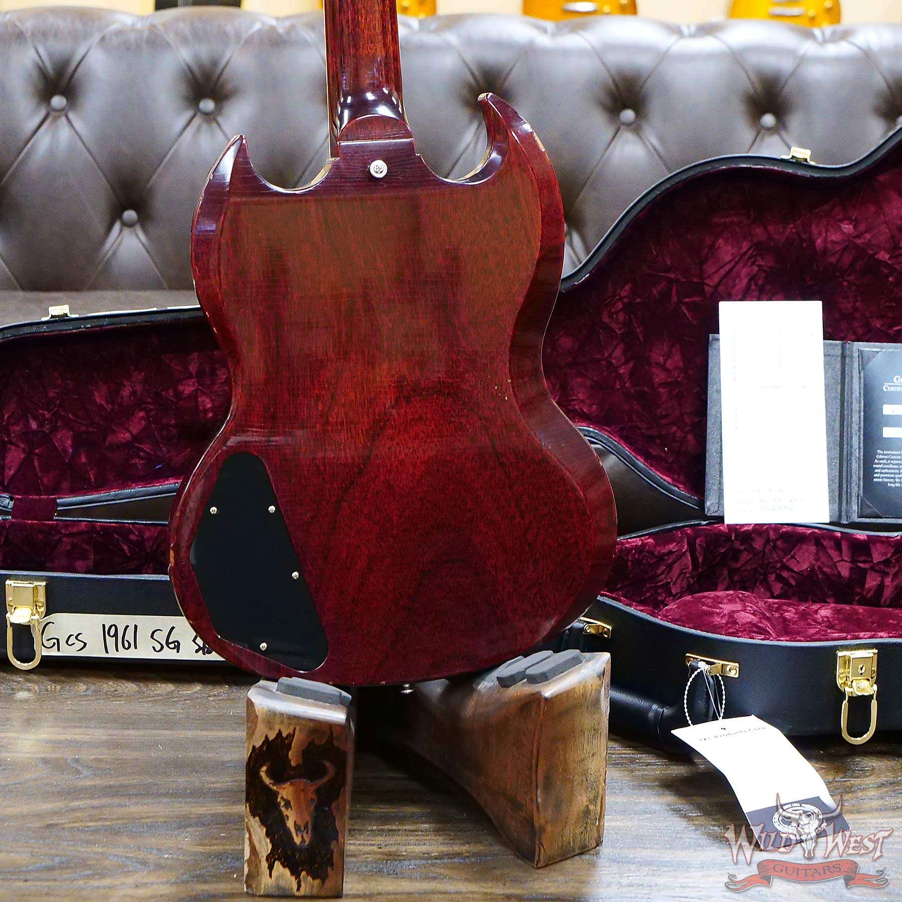 gibsoncs-1961sg-lightaged-96292-d4__wwg.jpg Gibson Custom Shop M2M 1961 Les Paul SG Standard Reissue Stop Bar Light Aged Faded Cherry - Image 10