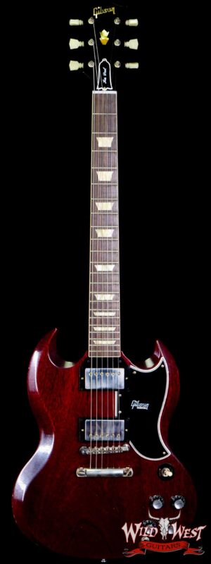 Gibson Custom Shop M2M 1961 Les Paul SG Standard Reissue Stop Bar Light Aged Faded Cherry