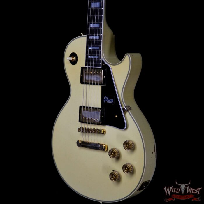 Gibson Custom Shop M2M 1974 Les Paul Custom Reissue Aged Ebony Fingerboard Classic White - Image 2