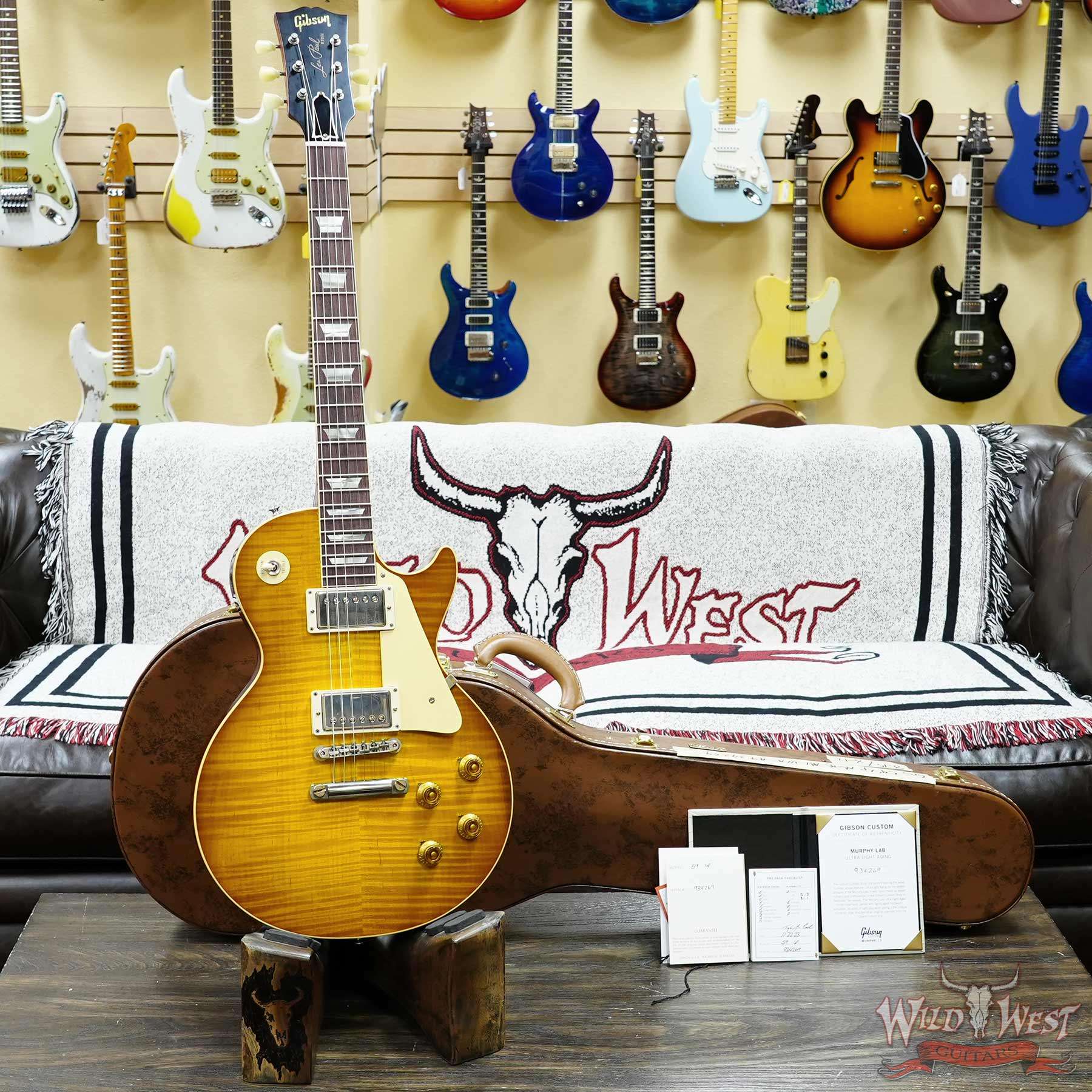 gibsoncs-59lp-934269-d1__wwg.jpg Gibson Custom Shop M2M 1959 Les Paul Standard Murphy Lab Ultra Light Aged Golden Poppy Burst 8.75 LBS - Image 6