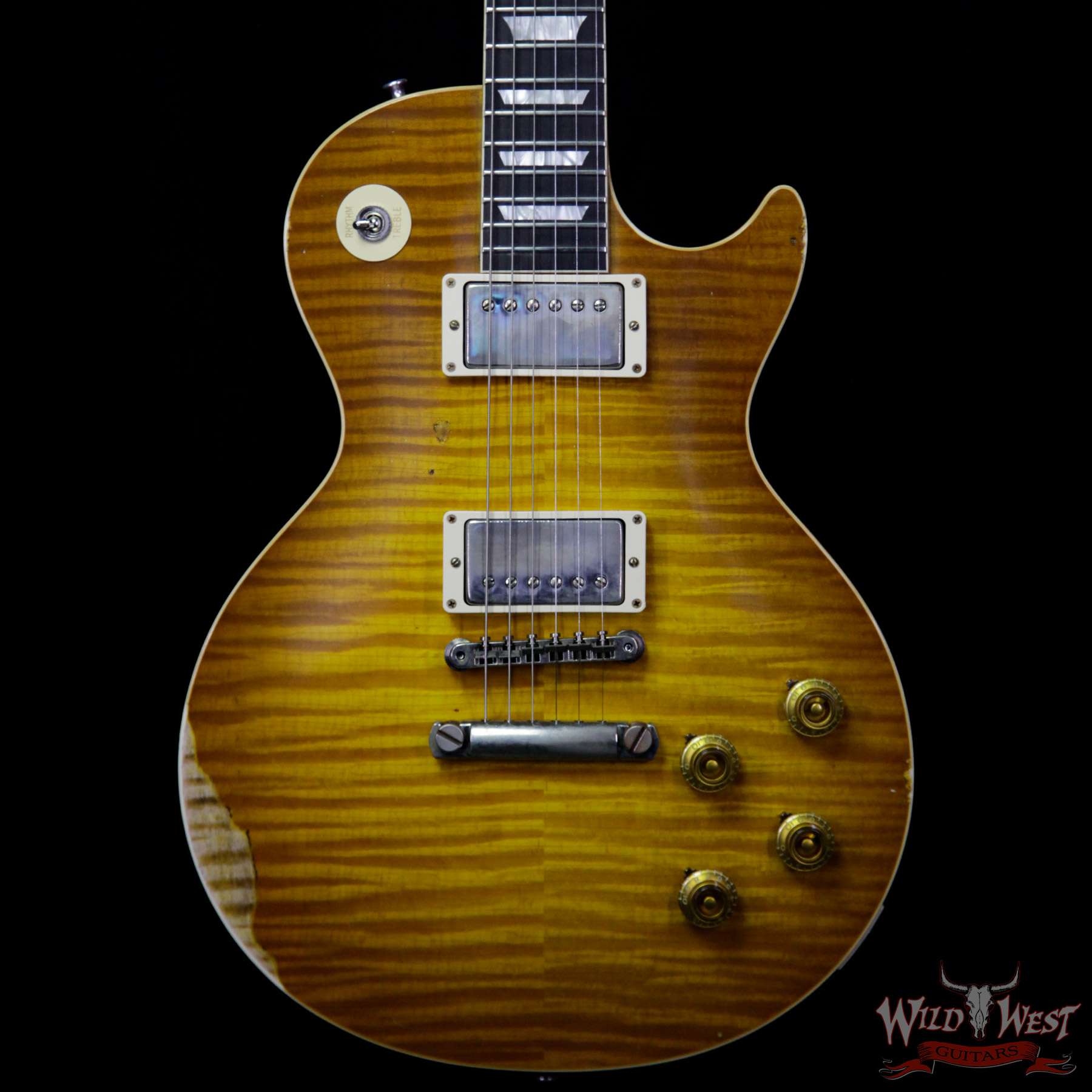 gibsoncs-59lp-brz-ha-dl-98379-bf__wwg.jpg Gibson Custom Shop Historic 1959 Les Paul Heavy Aged Hand Selected Killer Top Brazilian Rosewood Board Dirty Lemon 8.50 Pounds - Image 3