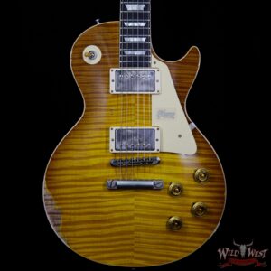 Gibson Custom Shop Historic 1959 Les Paul Heavy Aged Hand Selected Killer Top Brazilian Rosewood Board Honey Lemon Fade 8.35 Pounds - Image 3