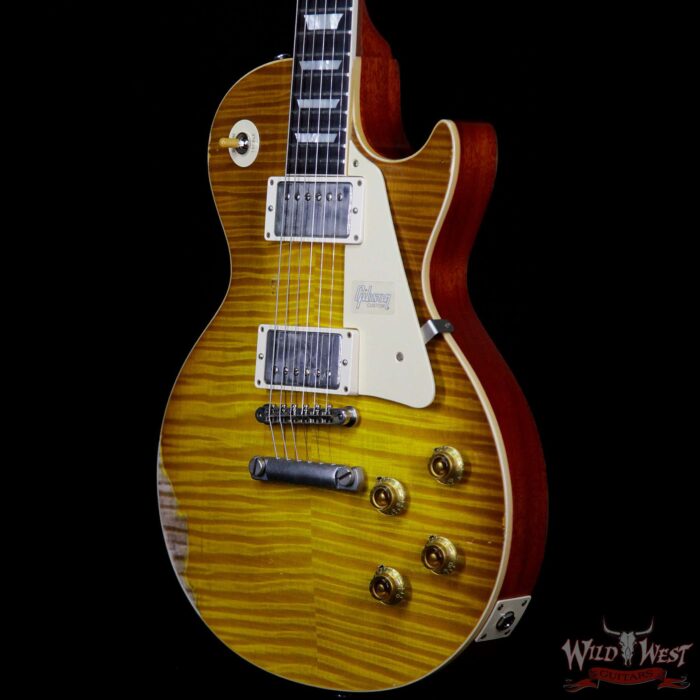 Gibson Custom Shop Historic 1959 Les Paul Heavy Aged Hand Selected Killer Top Brazilian Rosewood Board Honey Lemon Fade 8.35 Pounds - Image 2