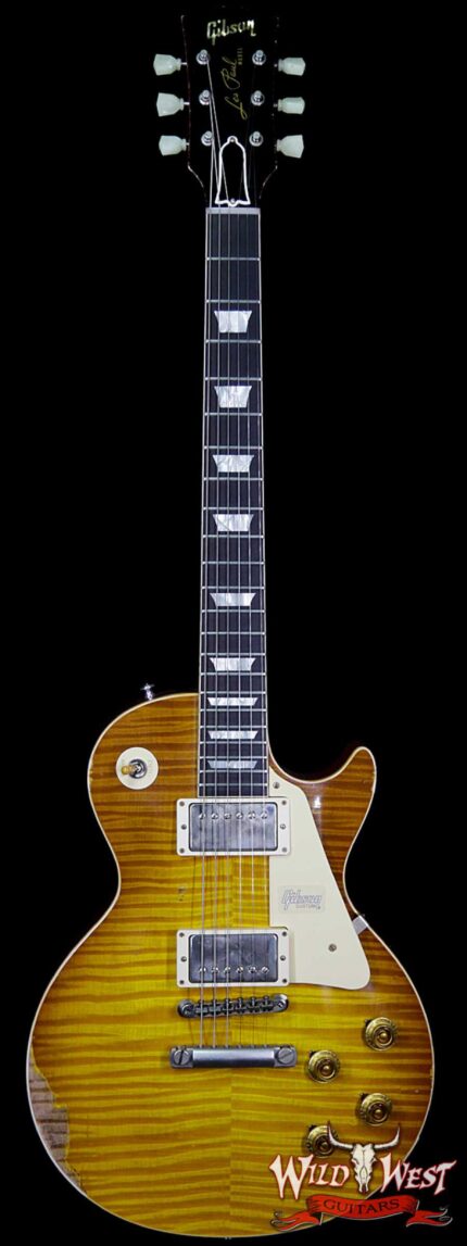 Gibson Custom Shop Historic 1959 Les Paul Heavy Aged Hand Selected Killer Top Brazilian Rosewood Board Honey Lemon Fade 8.35 Pounds