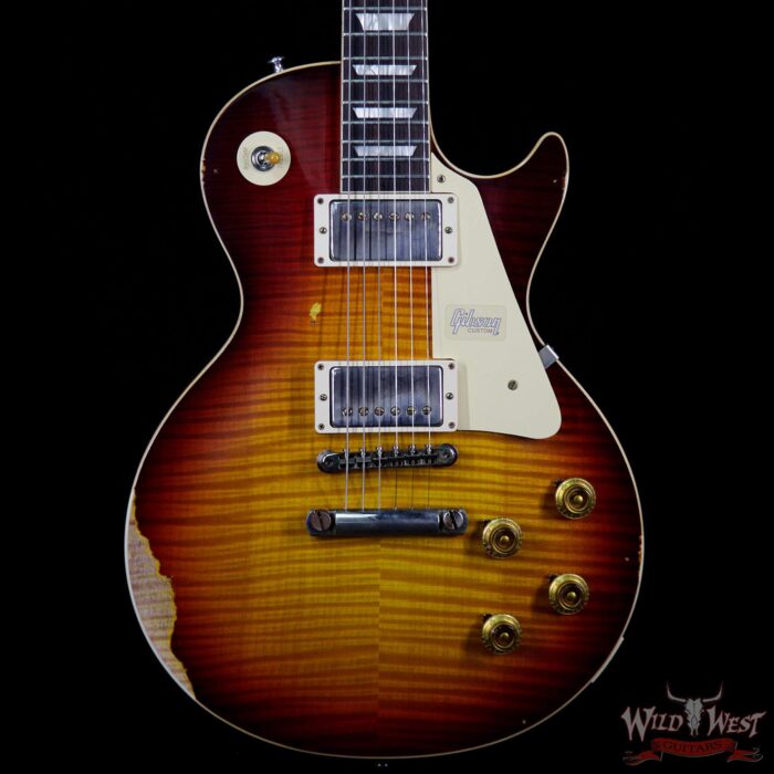 Gibson Custom Shop Historic 1959 Les Paul Heavy Aged Hand Selected Killer Top Brazilian Rosewood Board Vintage Cherry 8.10 Pounds - Image 3