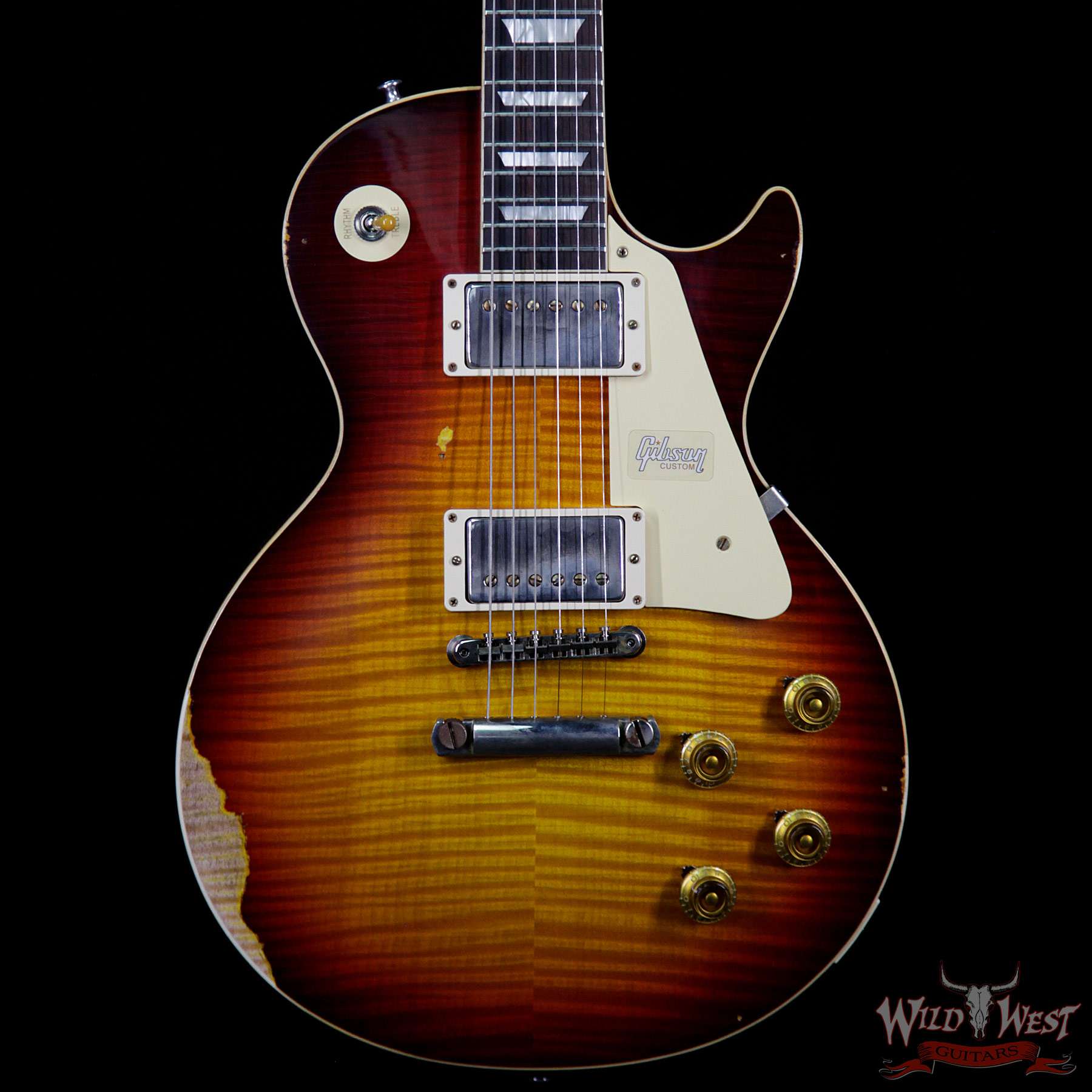 gibsoncs-59lp-brz-ha-vc-98368bf__wwg.jpg Gibson Custom Shop Historic 1959 Les Paul Heavy Aged Hand Selected Killer Top Brazilian Rosewood Board Vintage Cherry 8.10 Pounds - Image 3