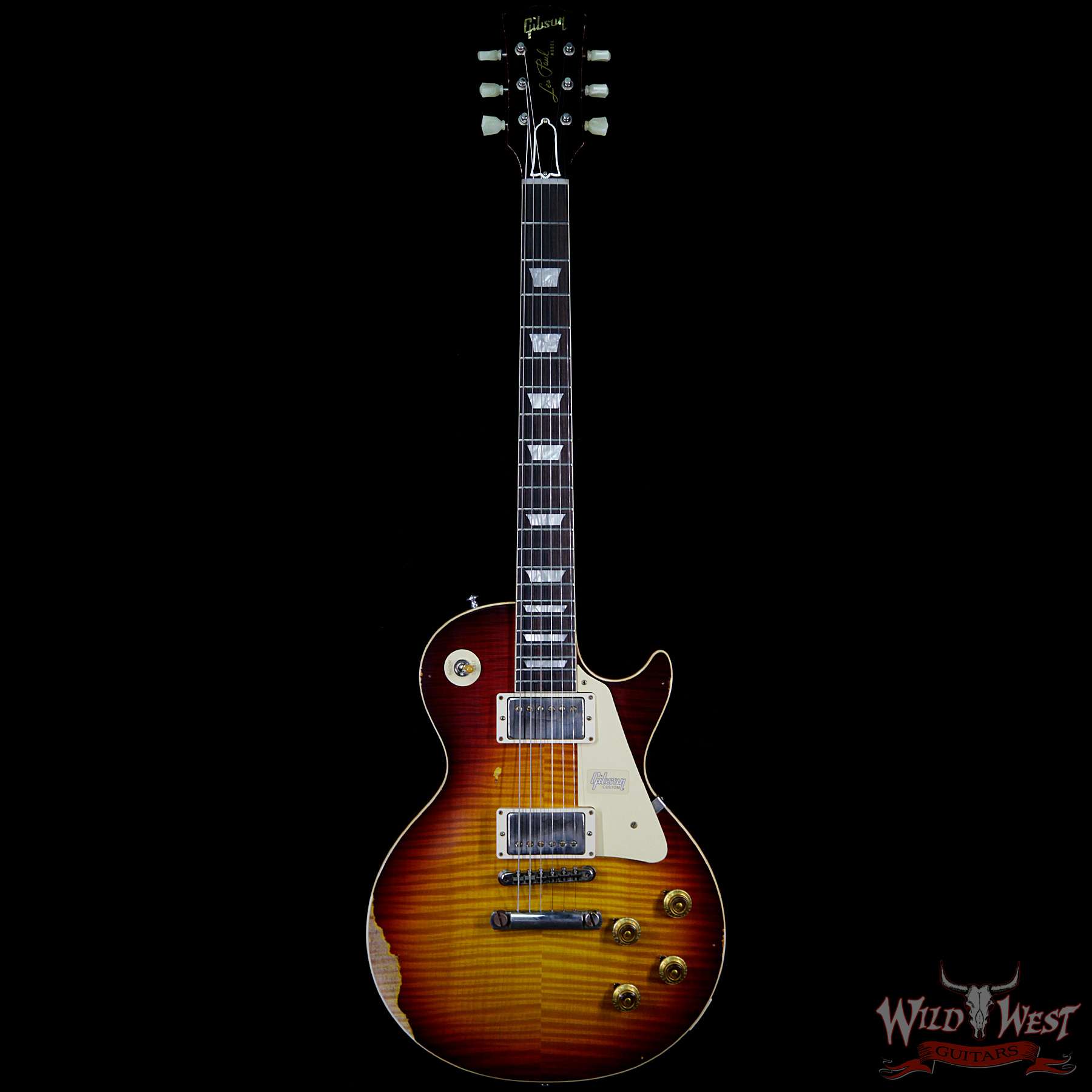 gibsoncs-59lp-brz-ha-vc-98368f__wwg.jpg Gibson Custom Shop Historic 1959 Les Paul Heavy Aged Hand Selected Killer Top Brazilian Rosewood Board Vintage Cherry 8.10 Pounds - Image 4