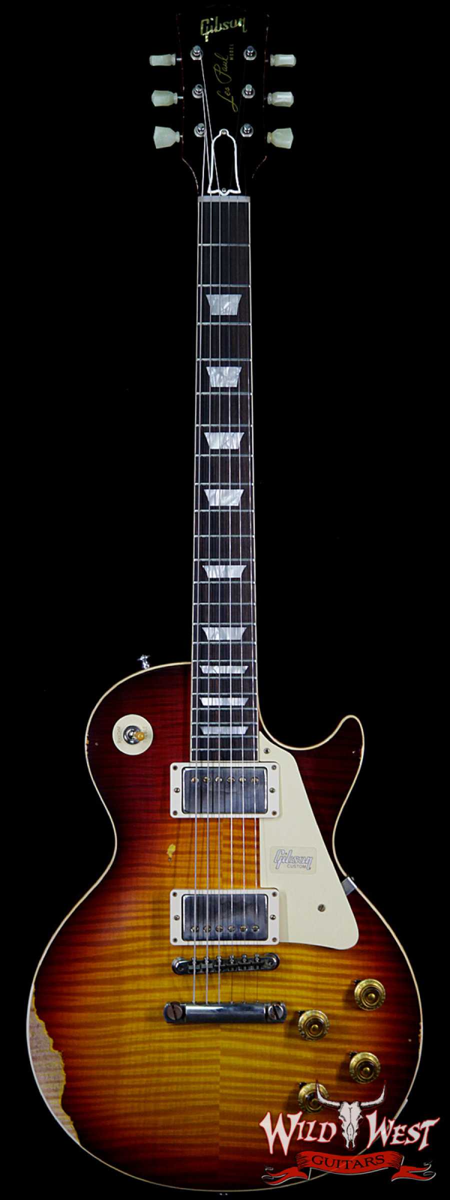 gibsoncs-59lp-brz-ha-vc-98368main__wwg_large.jpg Gibson Custom Shop Historic 1959 Les Paul Heavy Aged Hand Selected Killer Top Brazilian Rosewood Board Vintage Cherry 8.10 Pounds - Image 1
