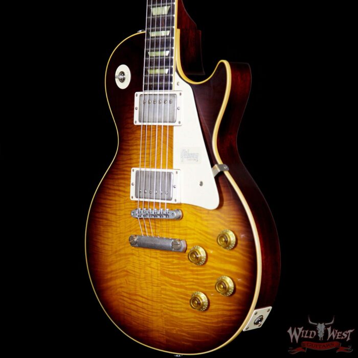 2018 CES Show Gibson Custom Shop Standard Historic 1959 Les Paul Standard VOS Brazialian Rosewood Board Faded Kindred Burst 8.4 Lbs - Image 2