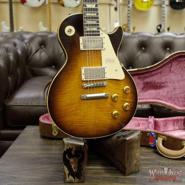 2018 CES Show Gibson Custom Shop Standard Historic 1959 Les Paul Standard VOS Brazialian Rosewood Board Faded Kindred Burst 8.4 Lbs - Image 12