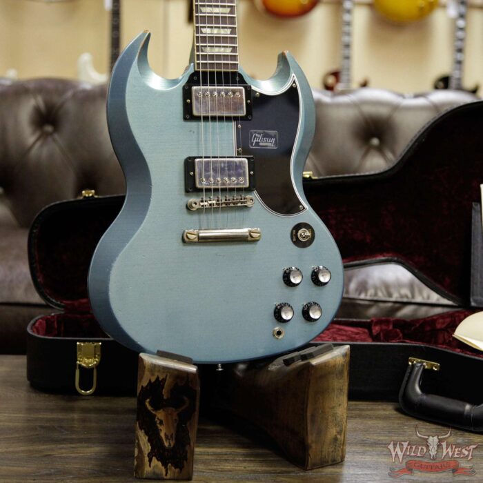 Gibson Custom Shop M2M ‘61 1961 SG Standard Reissue Stop Bar Aged Pelham Blue - Image 9