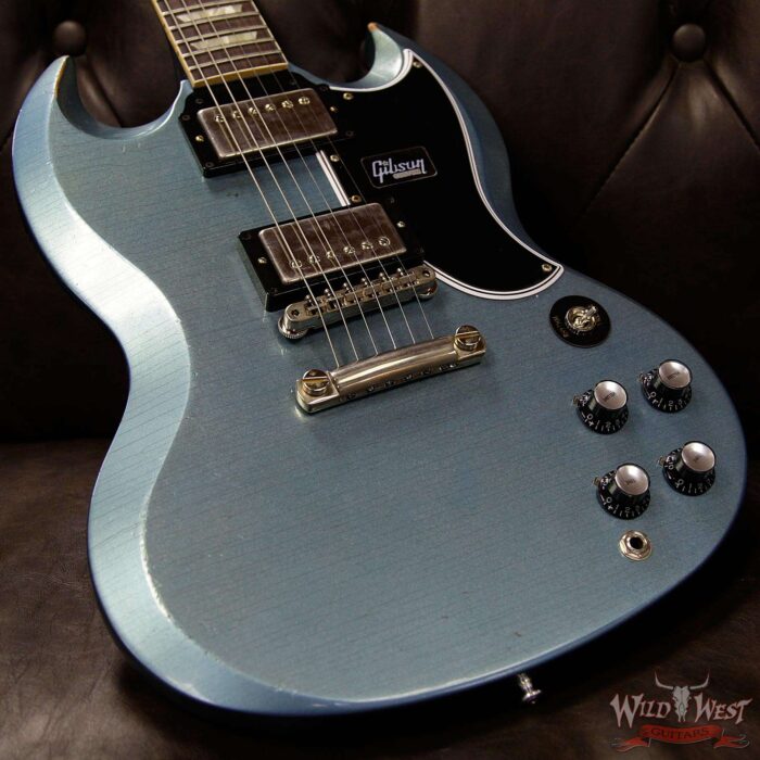 Gibson Custom Shop M2M ‘61 1961 SG Standard Reissue Stop Bar Aged Pelham Blue - Image 10