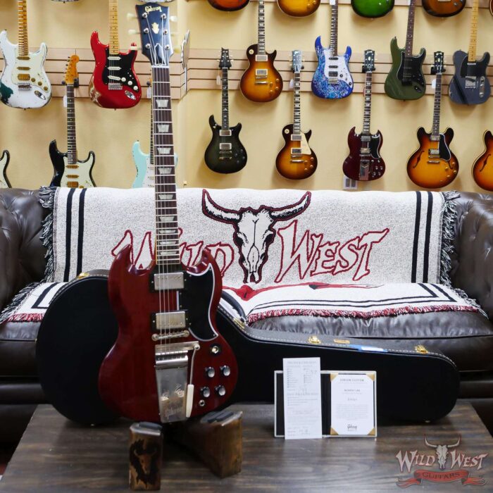 Gibson Custom Shop 1964 SG Standard With Maestro Vibrola Murphy Lab Ultra Light Aged Cherry Red - Image 5