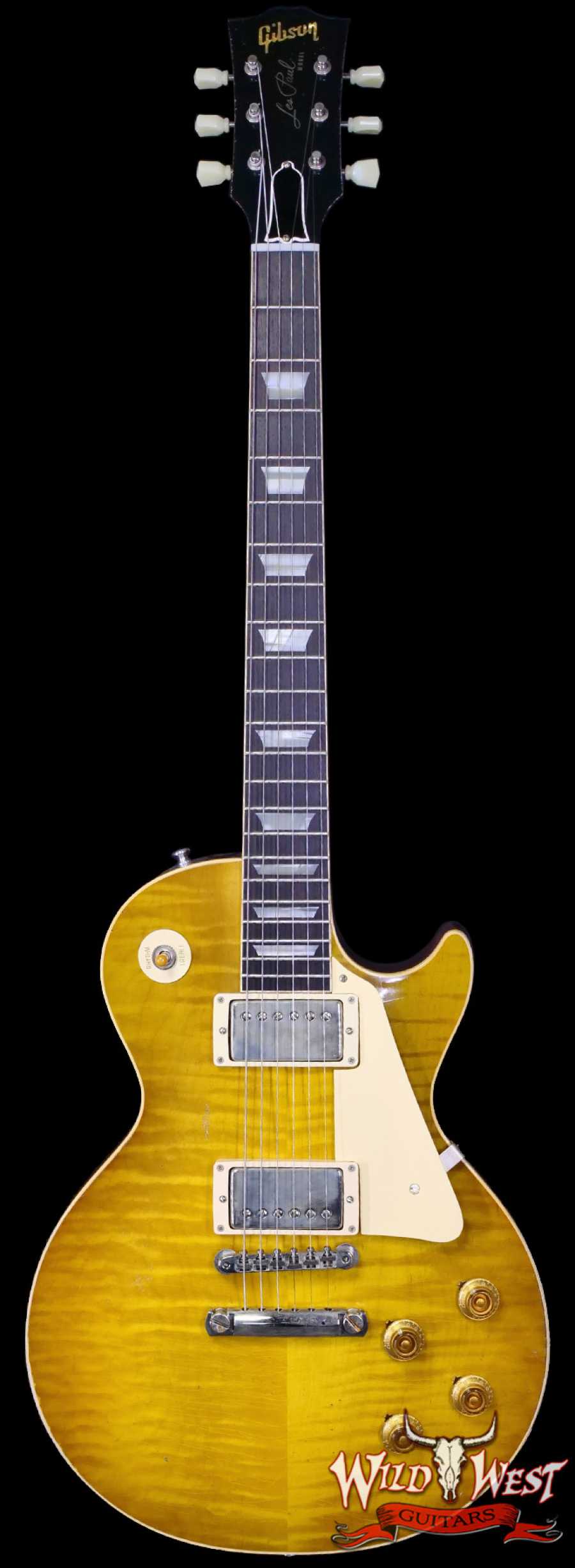 gibsoncs-943359-main__wwg_large.jpg Gibson Custom Shop M2M 1959 Les Paul Standard Reissue Hand Selected Flame Maple Top Murphy Lab Light Aged Green Lemon Fade 8.50 LBS - Image 1