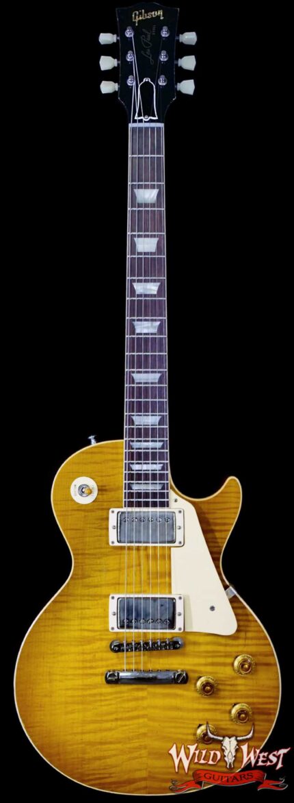 Gibson Custom Shop M2M 1959 Les Paul Standard Reissue Hand Selected Flame Maple Top Murphy Lab Light Aged Green Lemon Fade 8.35 LBS