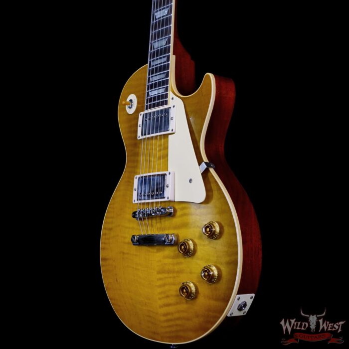 Gibson Custom Shop M2M 1959 Les Paul Standard Reissue Hand Selected Flame Maple Top Murphy Lab Light Aged Green Lemon Fade 8.40 LBS - Image 2