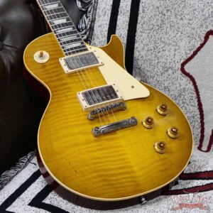 Gibson Custom Shop M2M 1959 Les Paul Standard Reissue Hand Selected Flame Maple Top Murphy Lab Light Aged Green Lemon Fade 8.40 LBS - Image 8