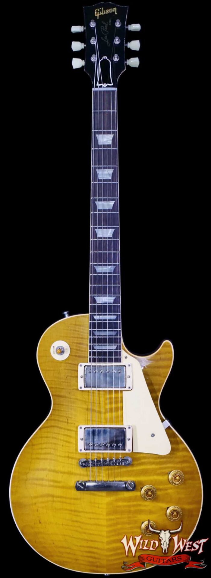 Gibson Custom Shop M2M 1959 Les Paul Standard Reissue Hand Selected Flame Maple Top Murphy Lab Light Aged Green Lemon Fade 8.40 LBS - Image 1
