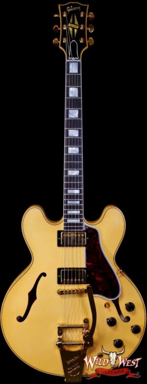 Gibson Custom Shop M2M 1959 ES-355 Reissue with Bigsby Murphy Lab Ultra Light Aged Heavy Antique White 8.80 LBS
