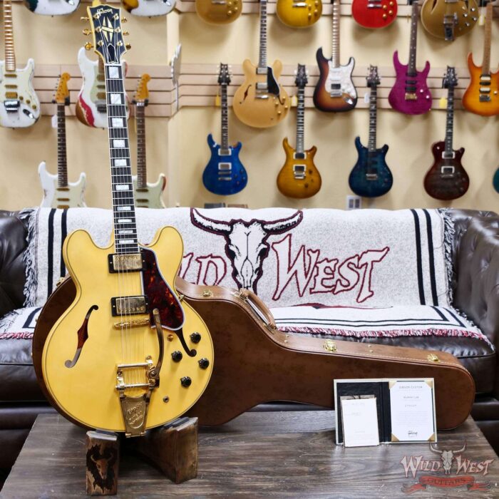 Gibson Custom Shop M2M 1959 ES-355 Reissue with Bigsby Murphy Lab Ultra Light Aged Heavy Antique White 9.15 LBS - Image 5