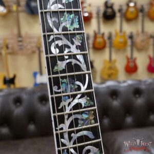 Gibson Custom Shop M2M Hand Selected 5A Quilt Maple Top Les Paul Custom Ebony Board with Tree of Life Inlay Aqua Blue - Image 8