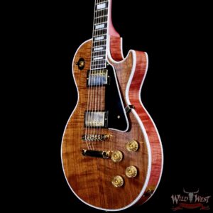 Gibson Custom Shop M2M Les Paul Custom 25.5’’ Natural Koa Top Pink Figured Maple Body & Neck Ebony Fingerboard VOS - Image 2